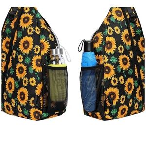 Sunflower Print Crossbody Bag
